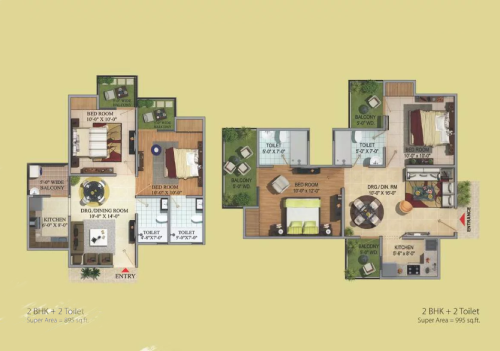 GAUR ALARIS 3 BHK floor plan